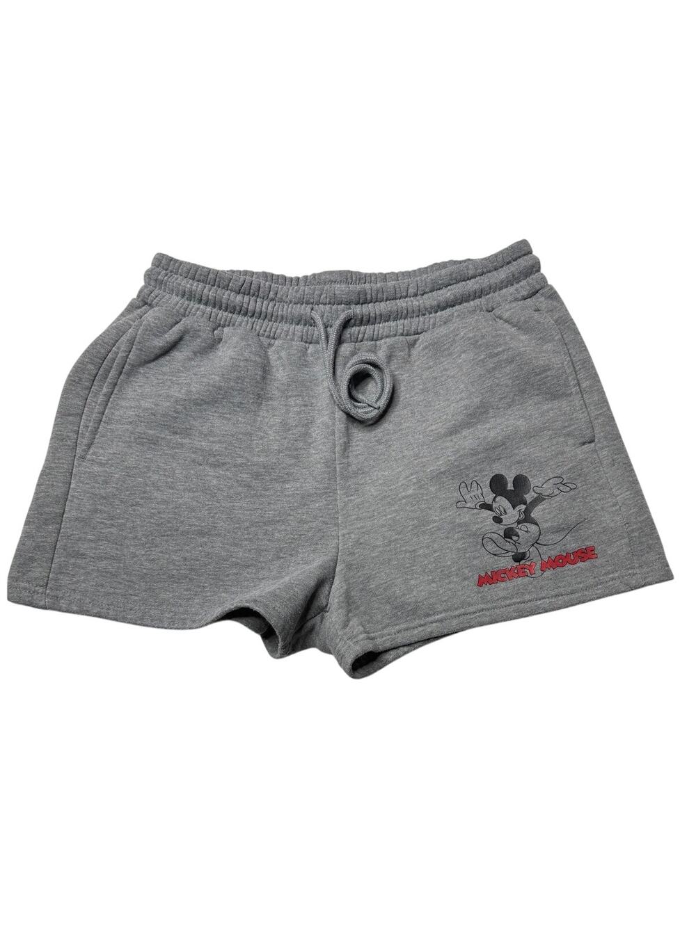 Disney Mickey Mouse Gray Fleece Lounge Shorts M/L (Missing Size Tag)